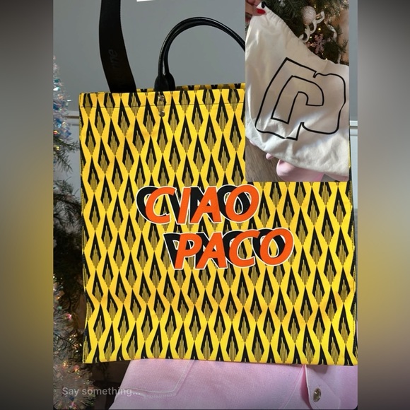 Paco Rabanne Vibrant Yellow and Black Tote - Picture 3 of 5